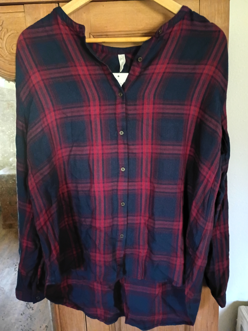 Gentle Fawn Navy and Red Plaid Button-Up Shirt